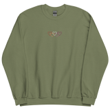 Lesbian Pride Sweatshirt: Interlaced Heart Outlines Embroidered Sweater