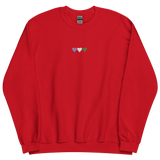 Embroidered Genderqueer Sweatshirt: Pride Flag Horizontal Heart Design