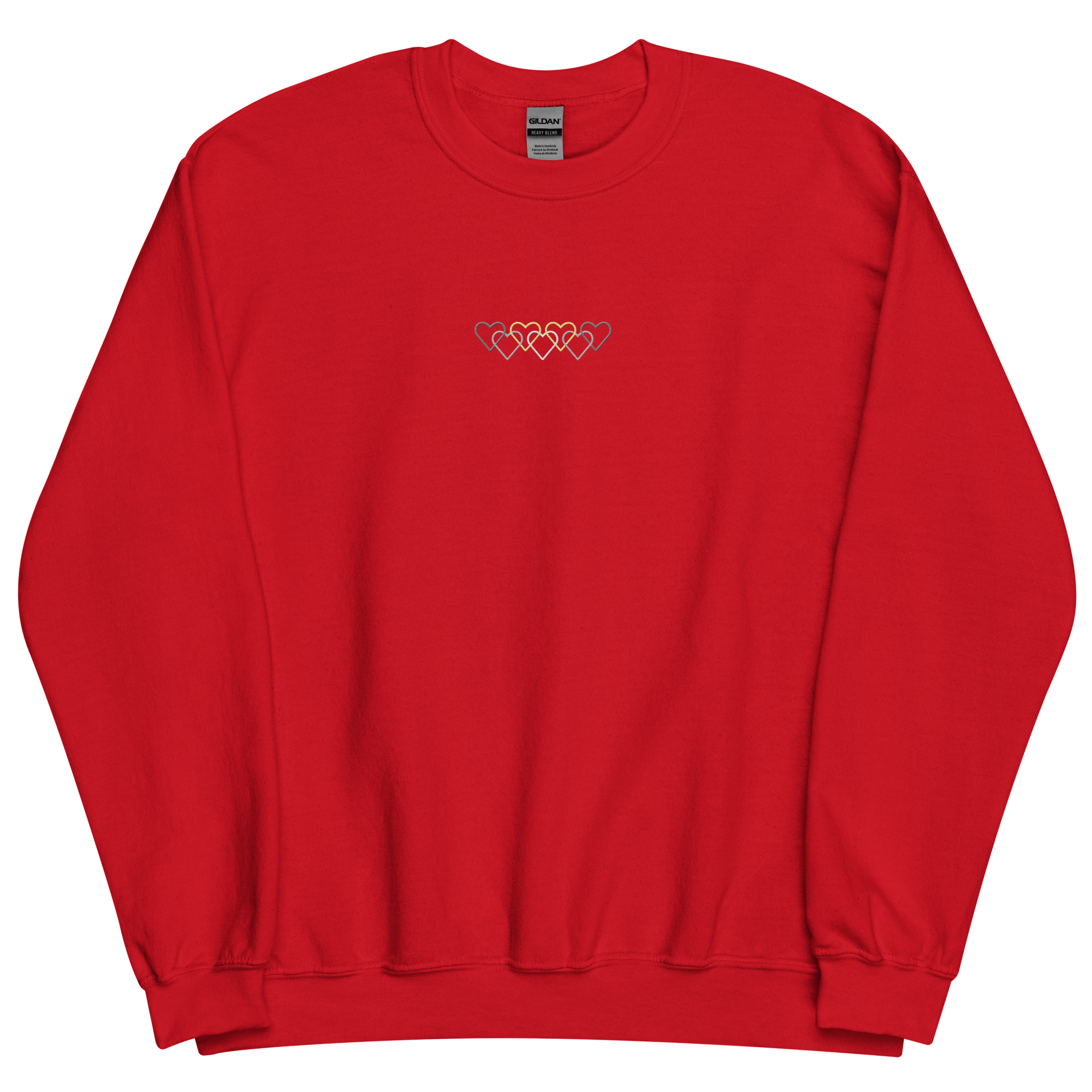 Demigender Pride Sweatshirt: Interlaced Heart Outlines Embroidered Sweater