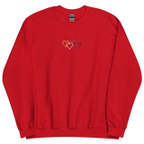 Nonbinary Pride Sweatshirt: Interlaced Heart Outlines Embroidered Sweater