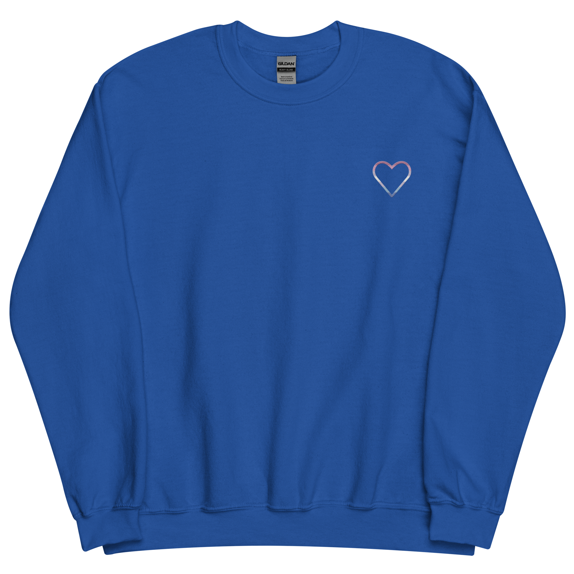 Bigender Heart Sweatshirt: Embroidered Pride Sweater