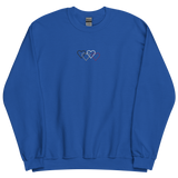 Asexual Pride Sweatshirt: Interlaced Heart Outlines Embroidered Sweater