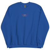 Lesbian Pride Sweatshirt: Interlaced Heart Outlines Embroidered Sweater