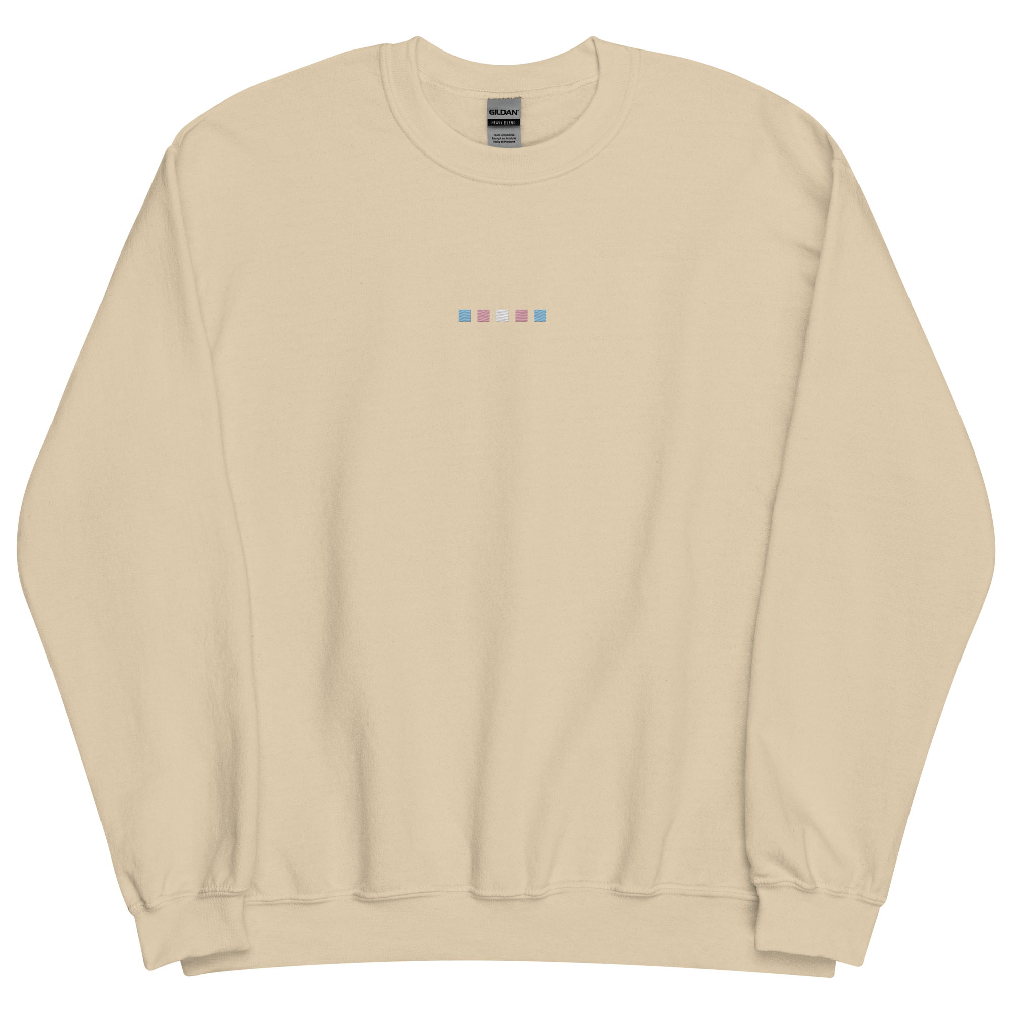 Embroidered Transgender Sweatshirt: Pride Flag Horizontal Square Design