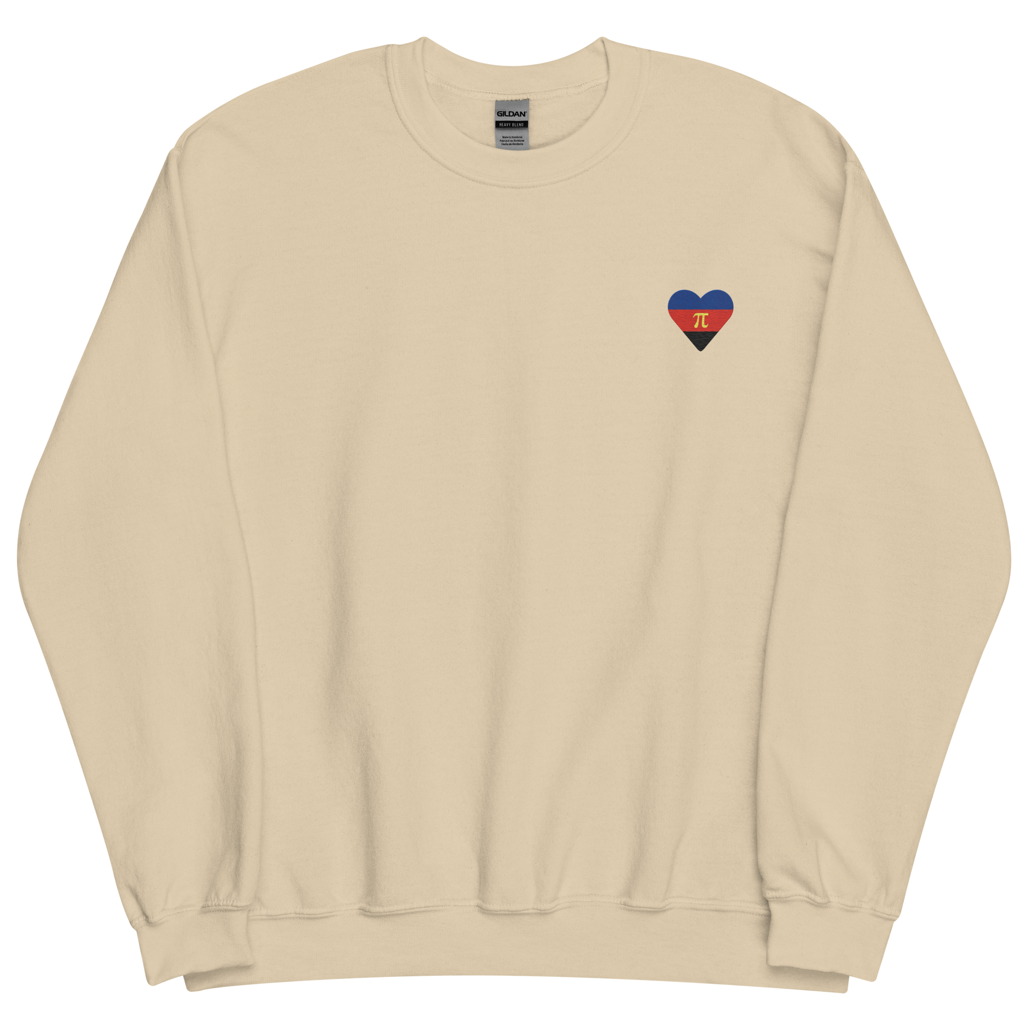 Polyamory Flag Embroidered Heart Sweater: Celebratory LGBTQ+ Pride Design