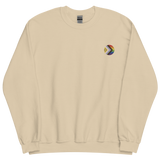 Intersex-Inclusive Pride Progress Flag Embroidered Circle Sweatshirt: Celebratory LGBTQ+ Pride Design