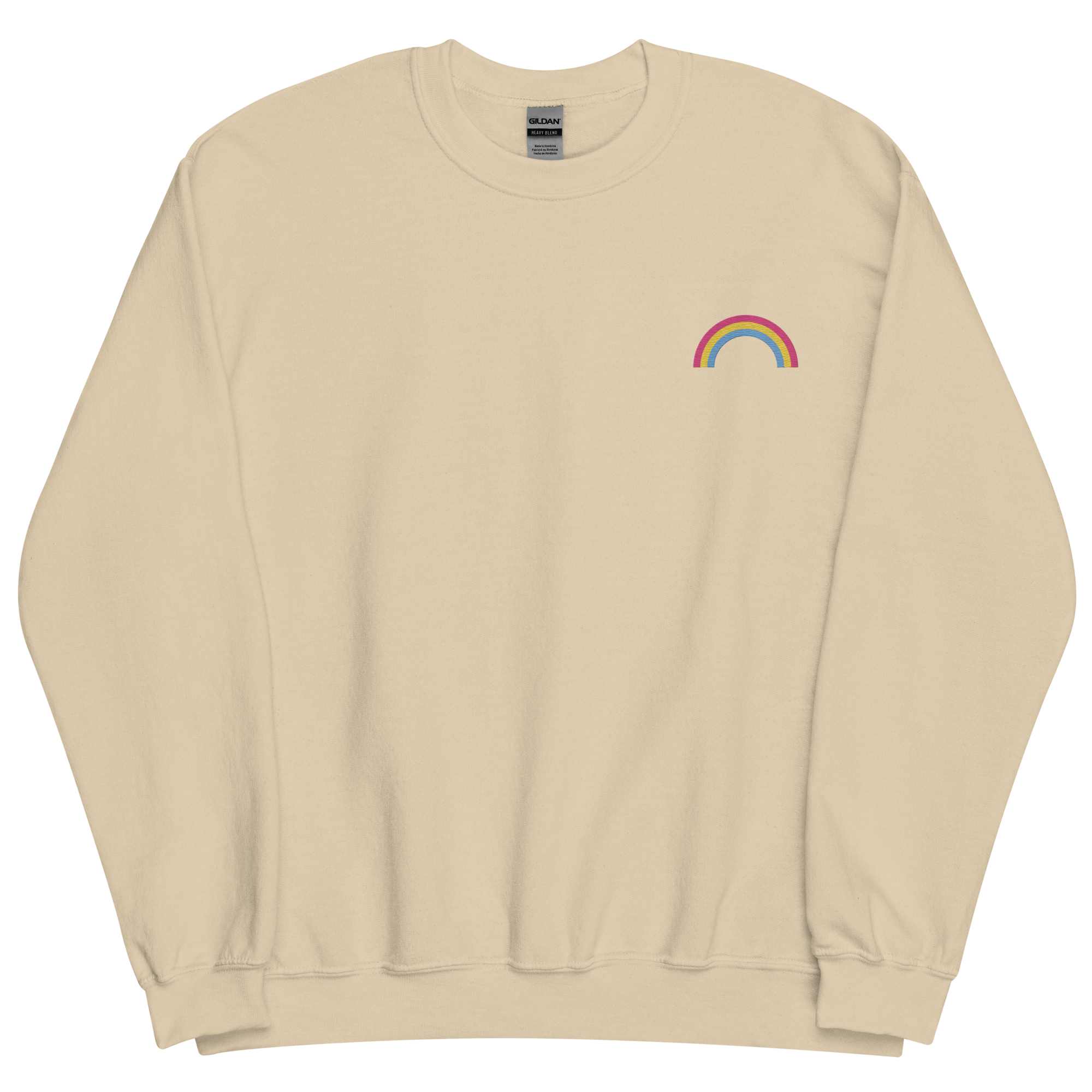 Embroidered Pansexual Rainbow Sweater: Pride Flag LGBTQ+ Design