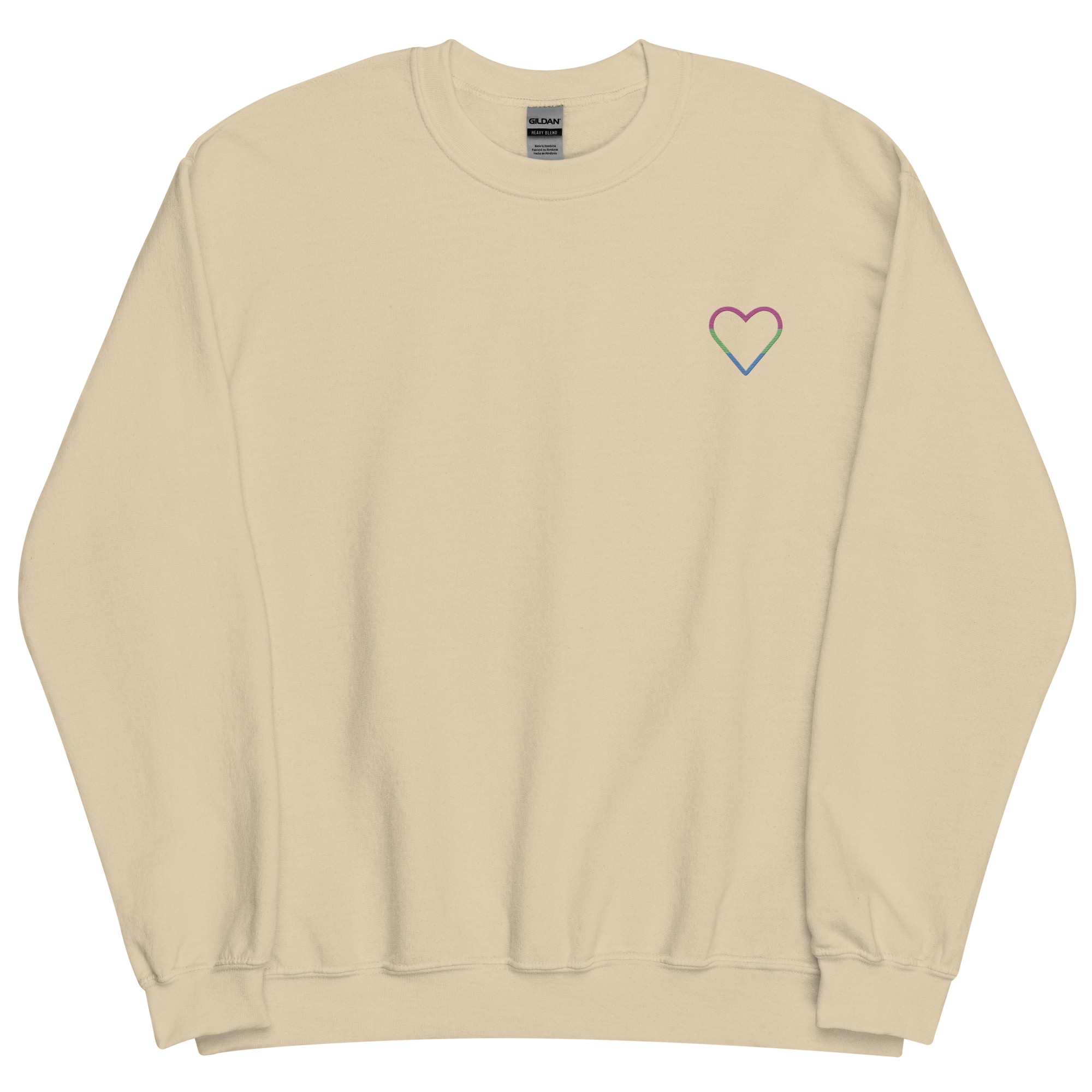 Polysexual Heart Sweatshirt: Embroidered Pride Sweater