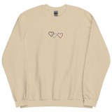 Asexual Pride Sweatshirt: Interlaced Heart Outlines Embroidered Sweater