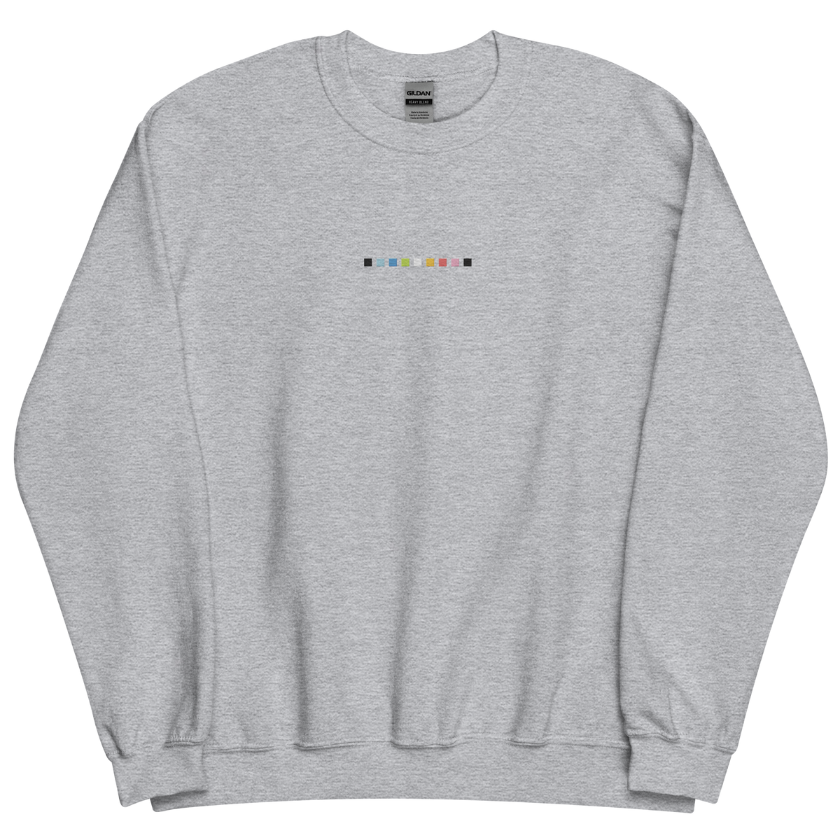 Embroidered Queer Sweatshirt: Pride Flag Horizontal Square Design