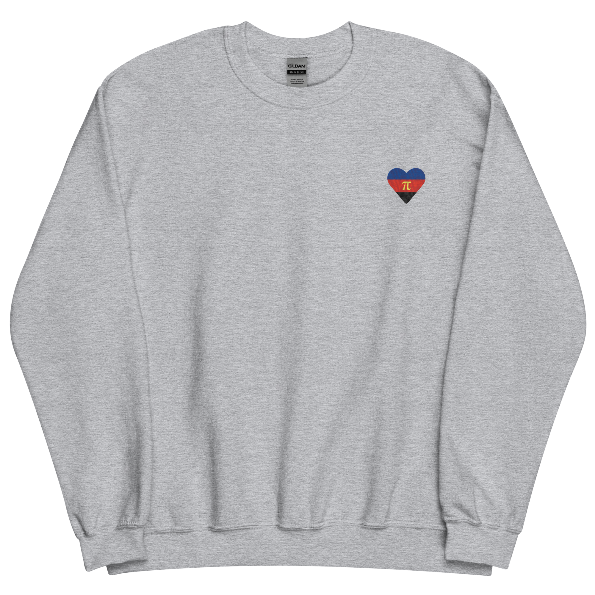 Polyamory Flag Embroidered Heart Sweater: Celebratory LGBTQ+ Pride Design