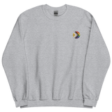 Intersex-Inclusive Pride Progress Flag Embroidered Circle Sweatshirt: Celebratory LGBTQ+ Pride Design