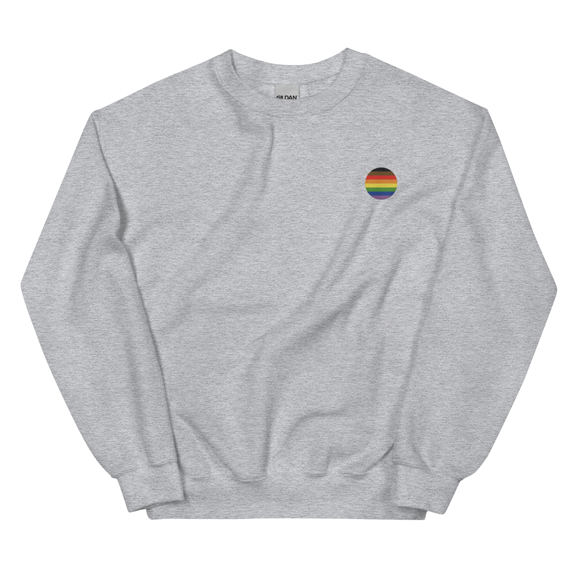 Philly Pride Flag Embroidered Circle Sweatshirt: Celebratory LGBTQ+ Pride Design