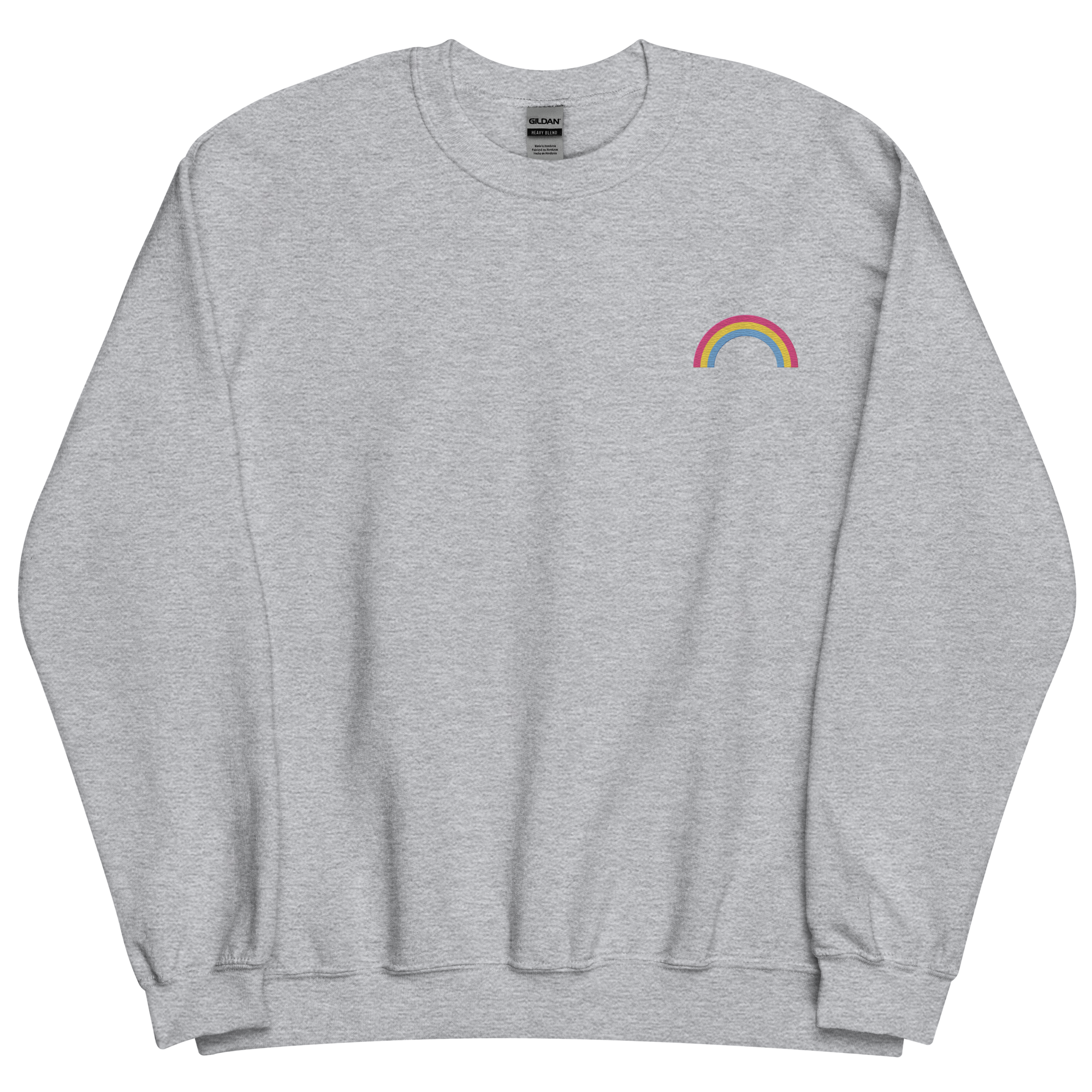 Embroidered Pansexual Rainbow Sweater: Pride Flag LGBTQ+ Design