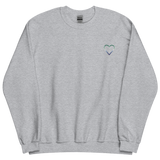 Gay Pride Heart Sweatshirt: Embroidered Pride Sweater