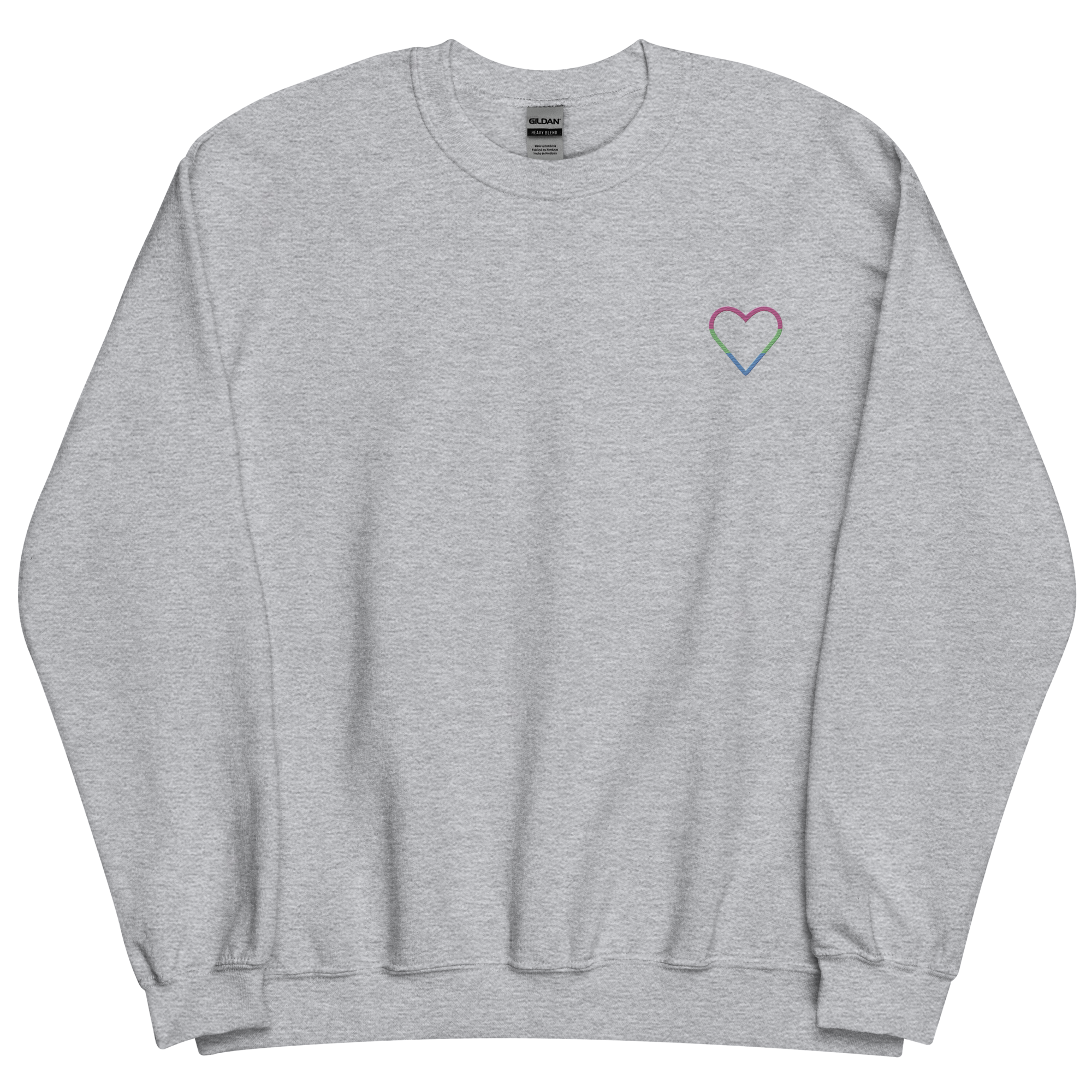 Polysexual Heart Sweatshirt: Embroidered Pride Sweater