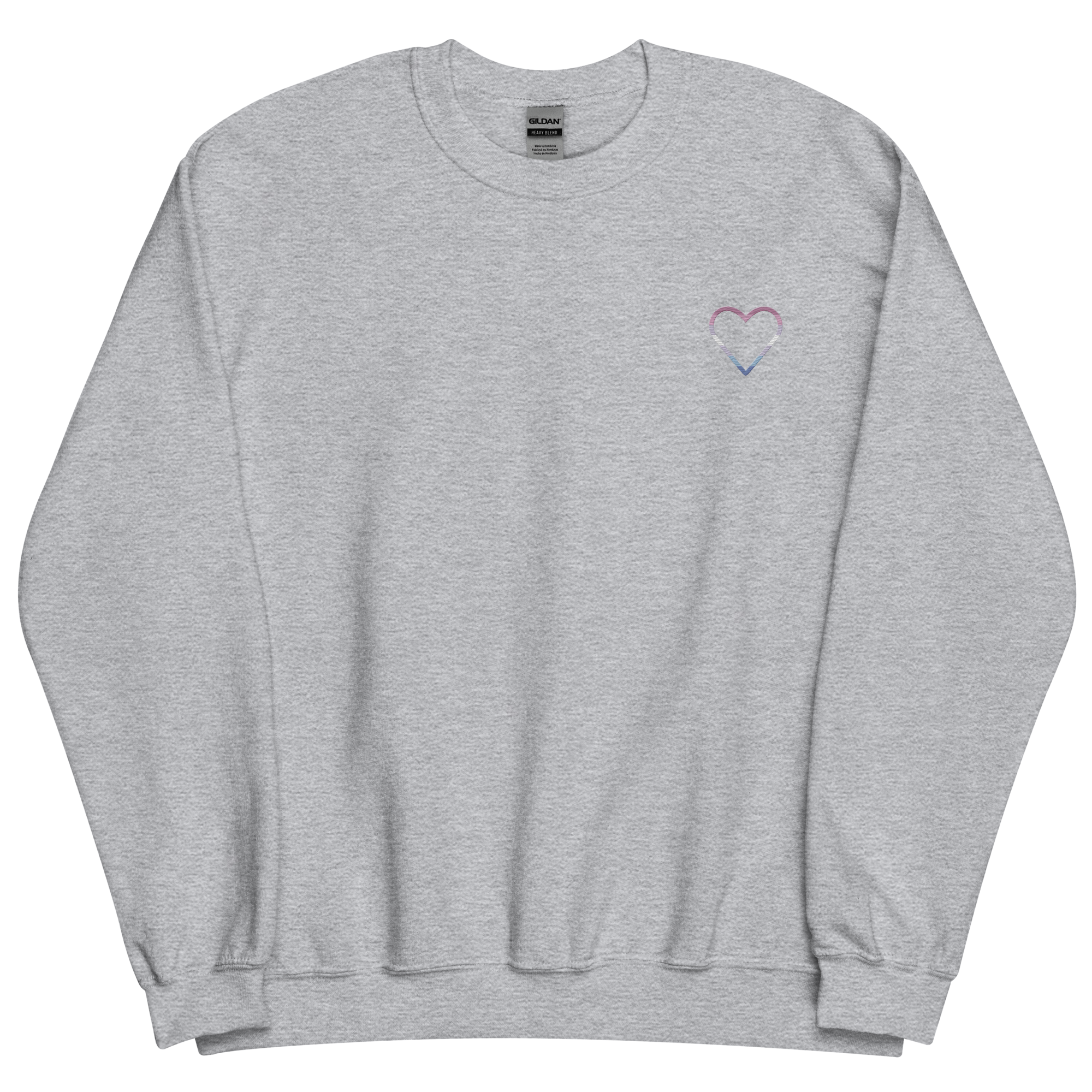 Bigender Heart Sweatshirt: Embroidered Pride Sweater