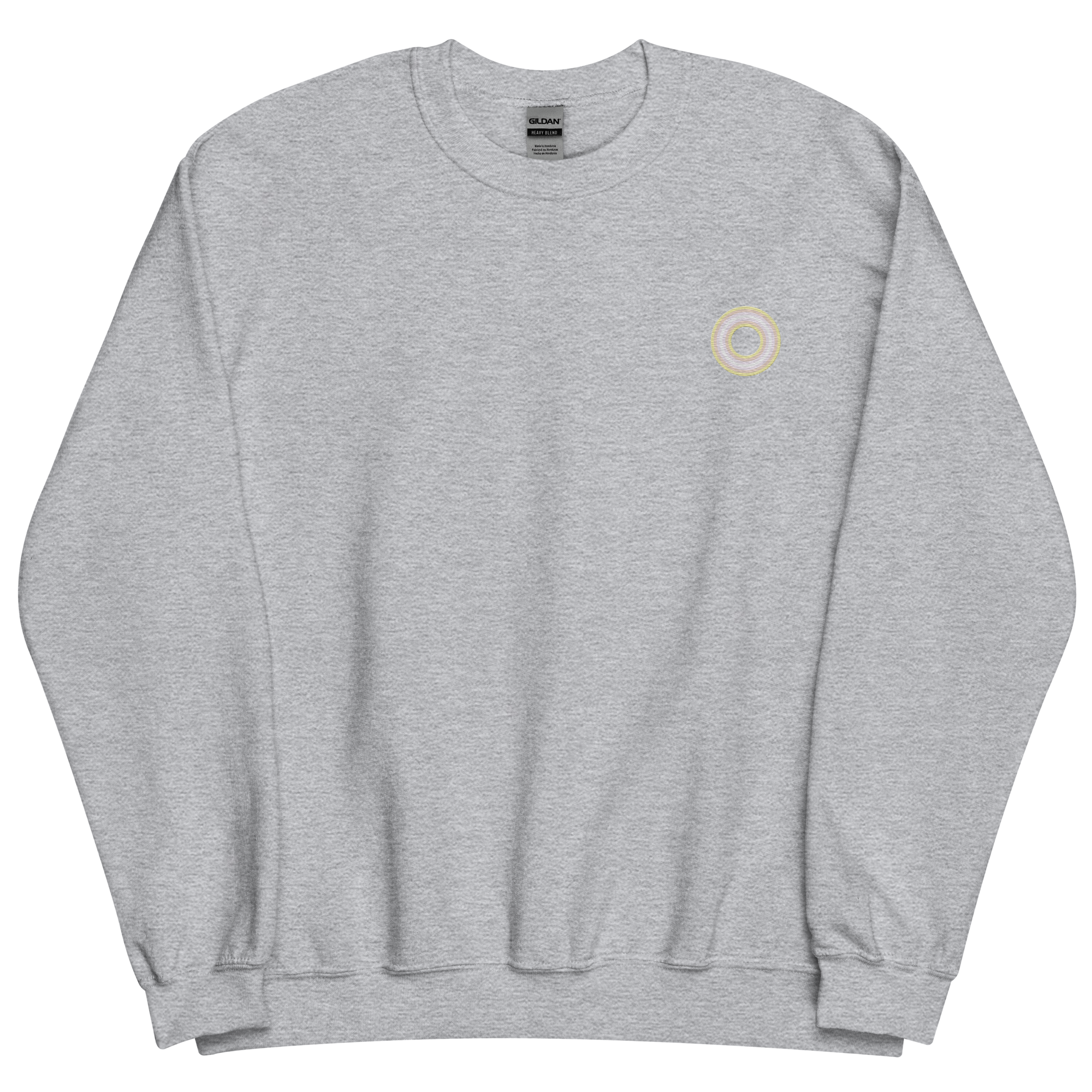 Embroidered Sweatshirt: Pangender Pride Ring Emblem Design