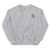 Embroidered Sweatshirt: Bisexual Pride Ring Emblem Design