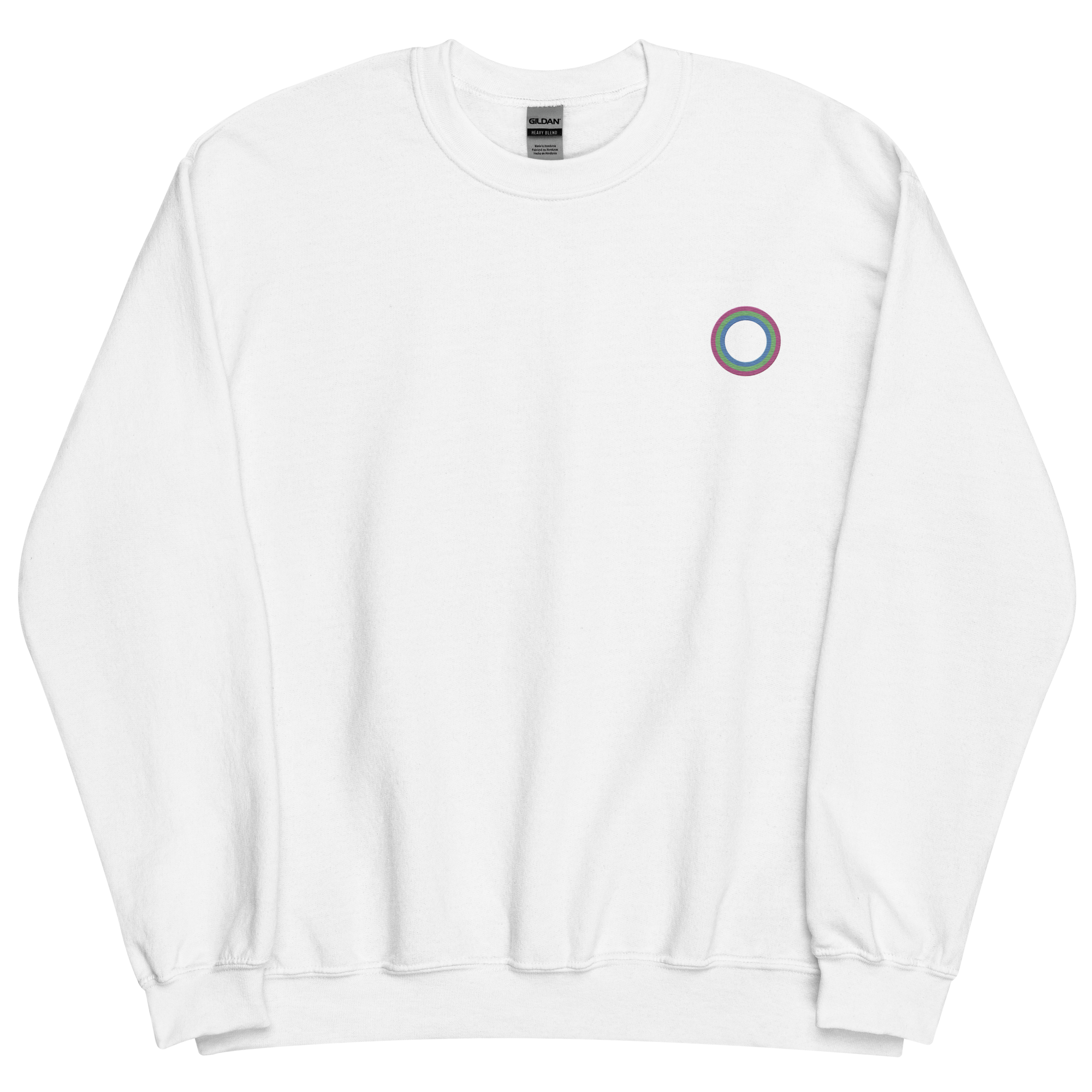 Embroidered Sweatshirt: Polysexual Pride Ring Emblem Design