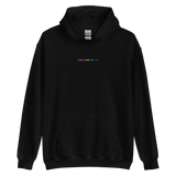 Embroidered Gilbert Baker Pride Hoodie: Pride Flag Horizontal Circle Design