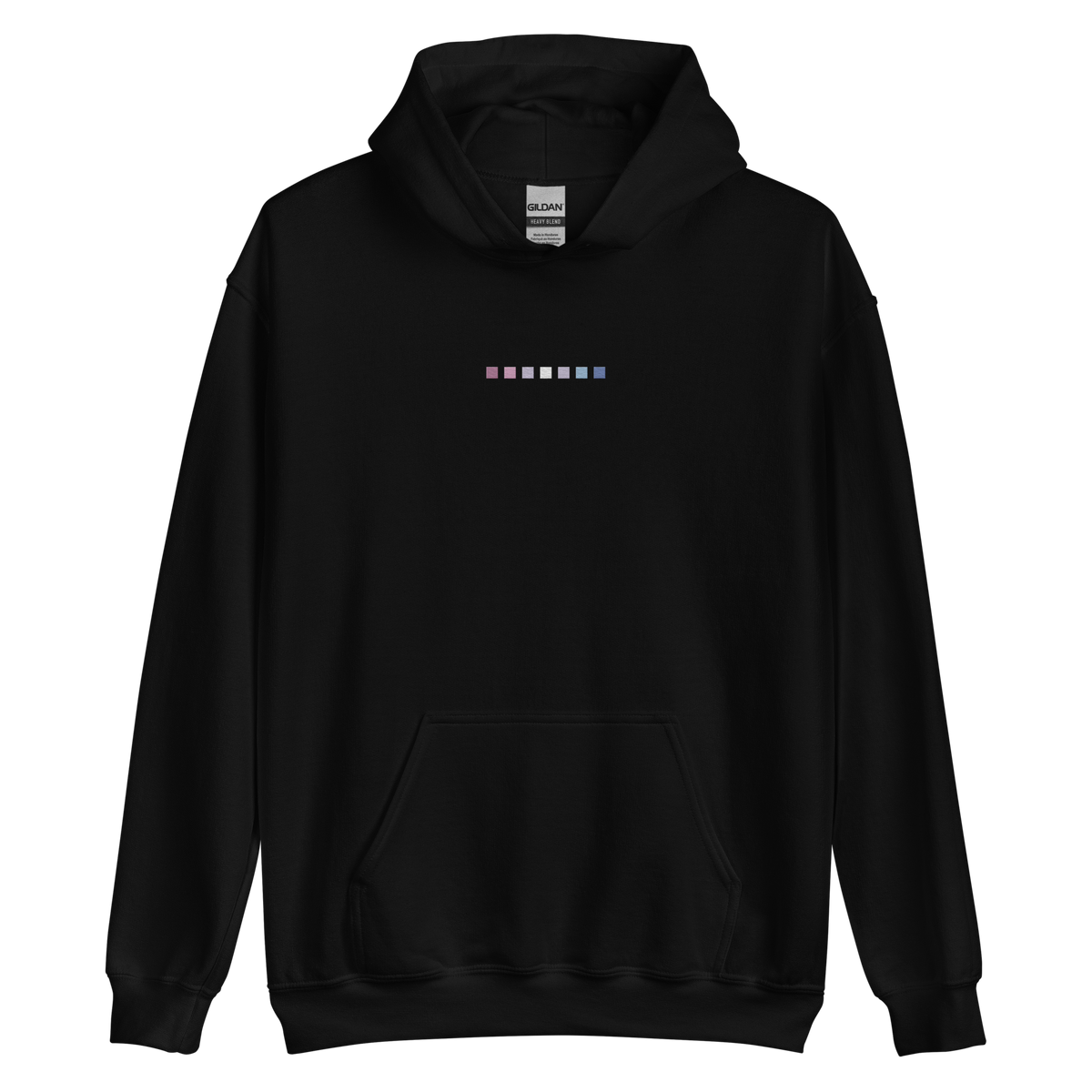 Embroidered Bigender Hoodie: Pride Flag Horizontal Square Design