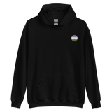 Genderqueer Flag Embroidered Circle Hoodie: Celebratory LGBTQ+ Pride Design