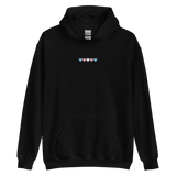 Embroidered Transgender Hoodie: Pride Flag Horizontal Heart Design