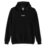 Embroidered Pansexual Hoodie: Pride Flag Horizontal Heart Design