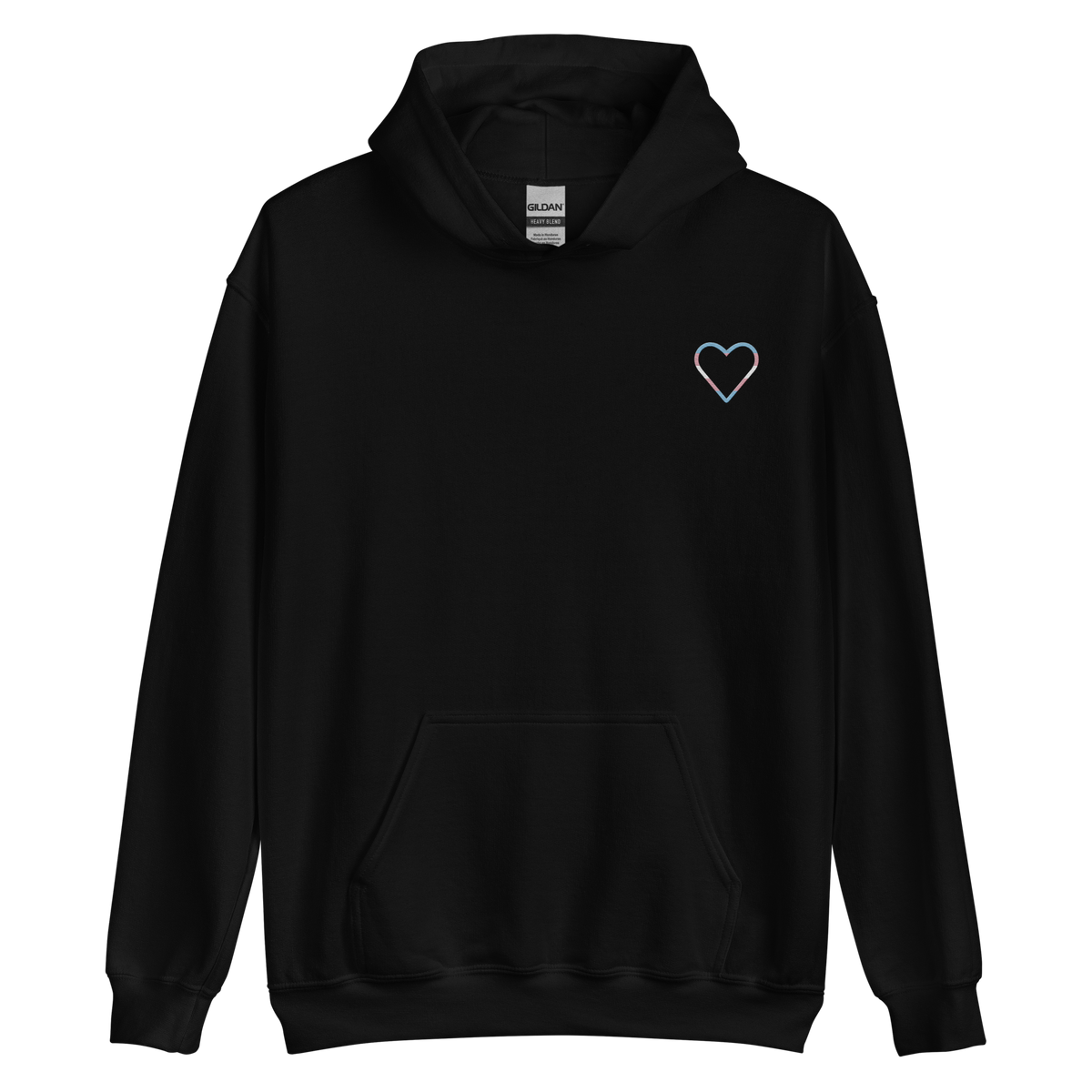 Transgender Heart Hoodie: Embroidered Pride Sweatshirt