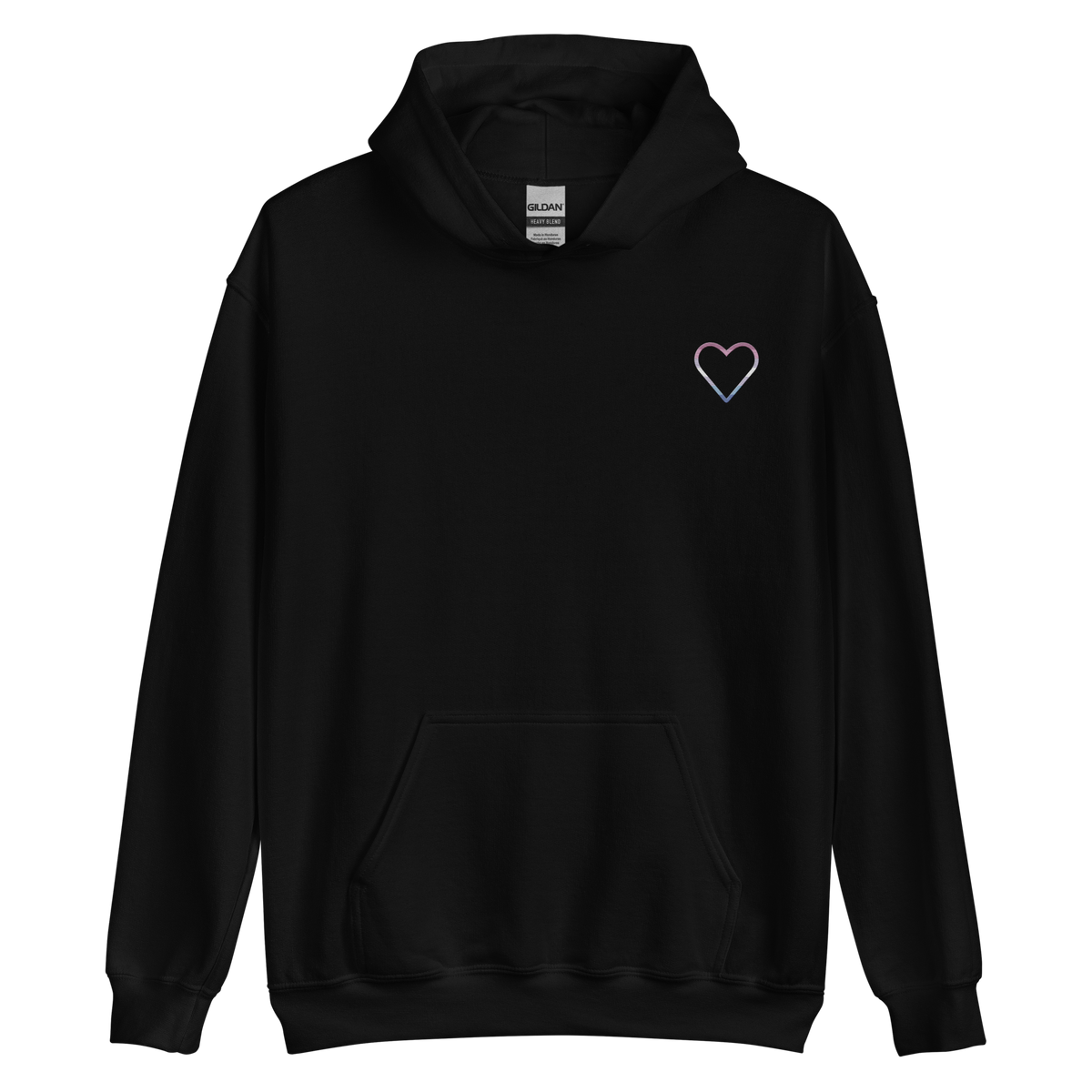 Bigender Heart Hoodie: Embroidered Pride Sweatshirt