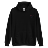 Bisexual Heart Hoodie: Embroidered Pride Sweatshirt