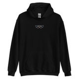 Transgender Pride Hoodie: Interlaced Heart Outlines Embroidered Sweatshirt