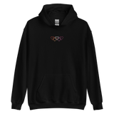 Lesbian Pride Hoodie: Interlaced Heart Outlines Embroidered Sweatshirt