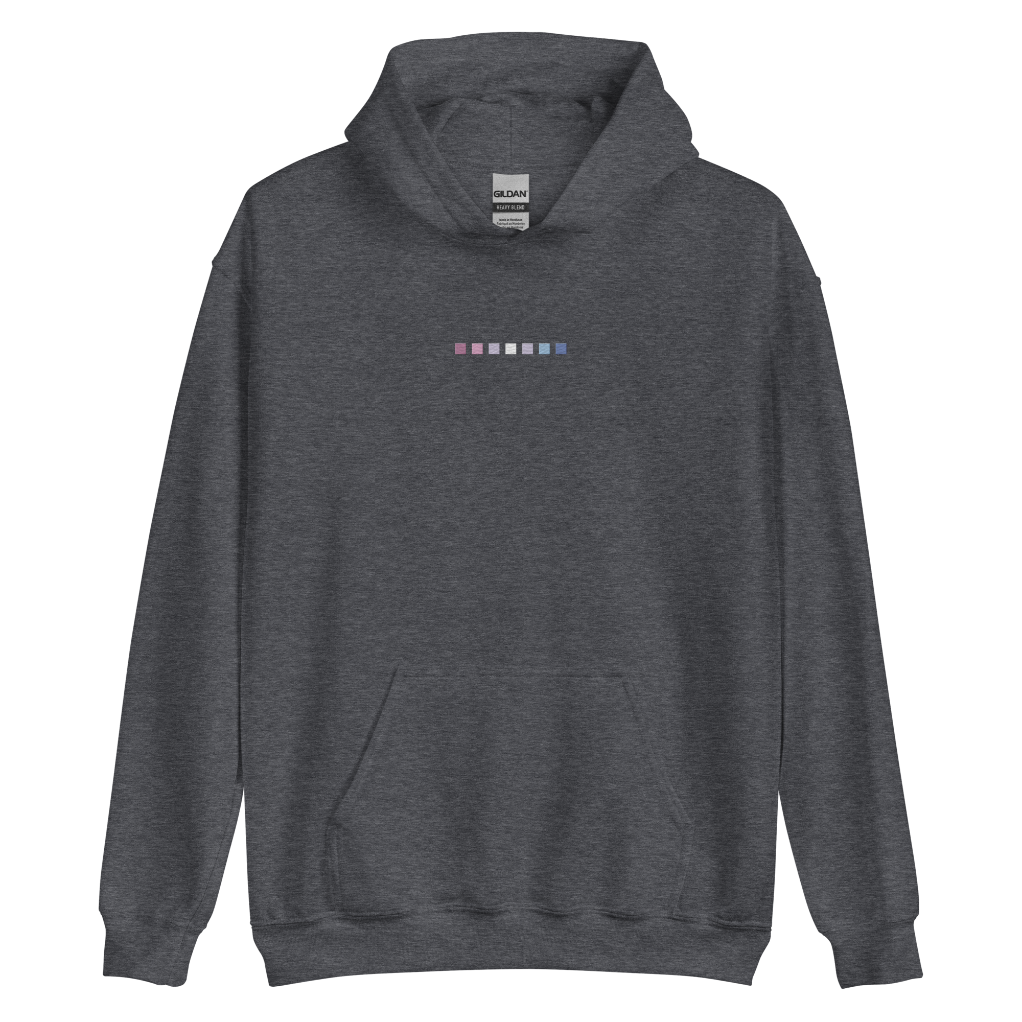 Embroidered Bigender Hoodie: Pride Flag Horizontal Square Design