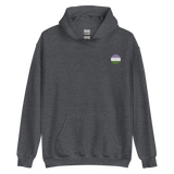 Genderqueer Flag Embroidered Circle Hoodie: Celebratory LGBTQ+ Pride Design