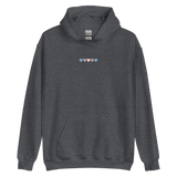 Embroidered Transgender Hoodie: Pride Flag Horizontal Heart Design