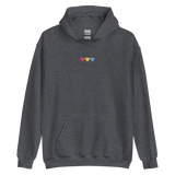 Embroidered Pansexual Hoodie: Pride Flag Horizontal Heart Design