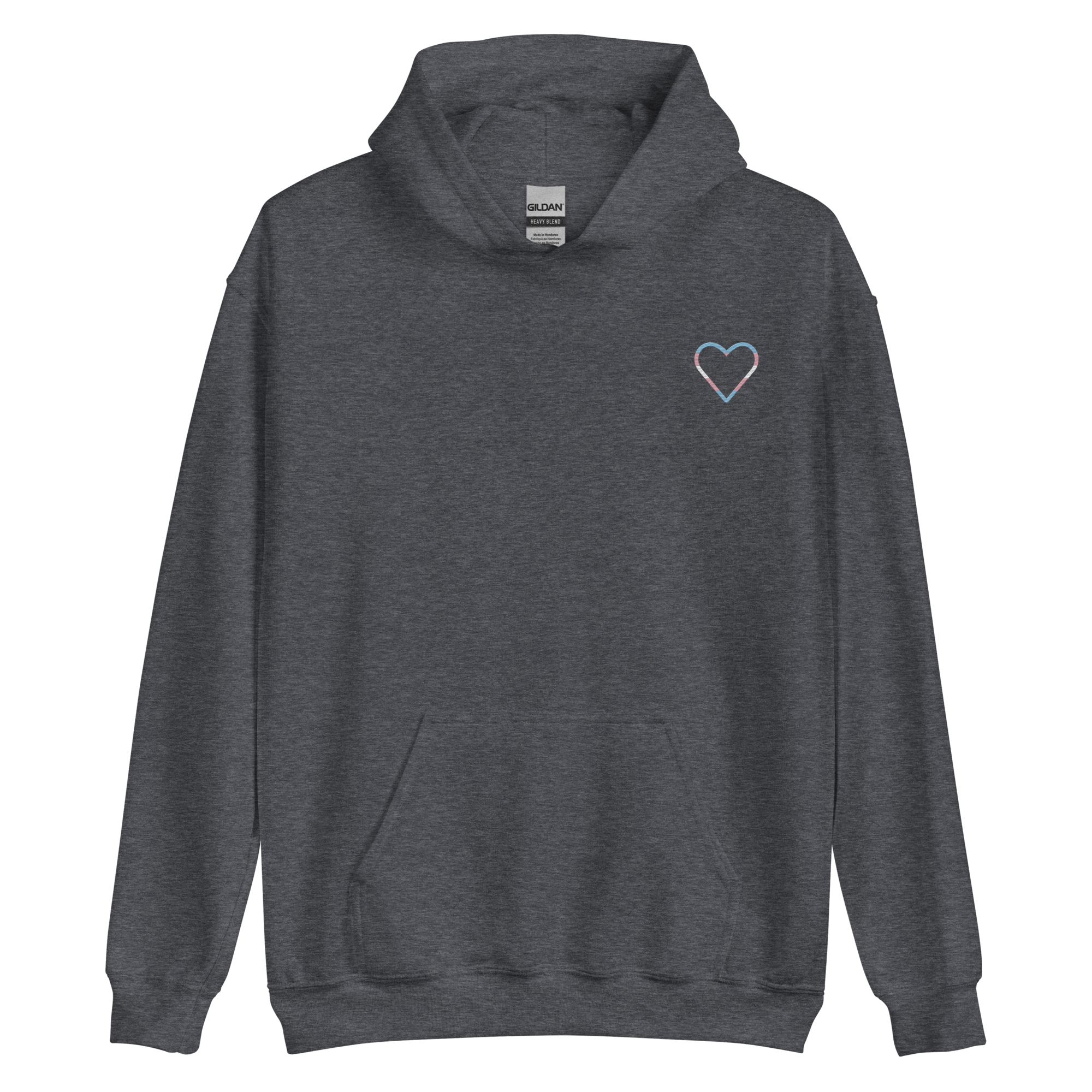 Transgender Heart Hoodie: Embroidered Pride Sweatshirt