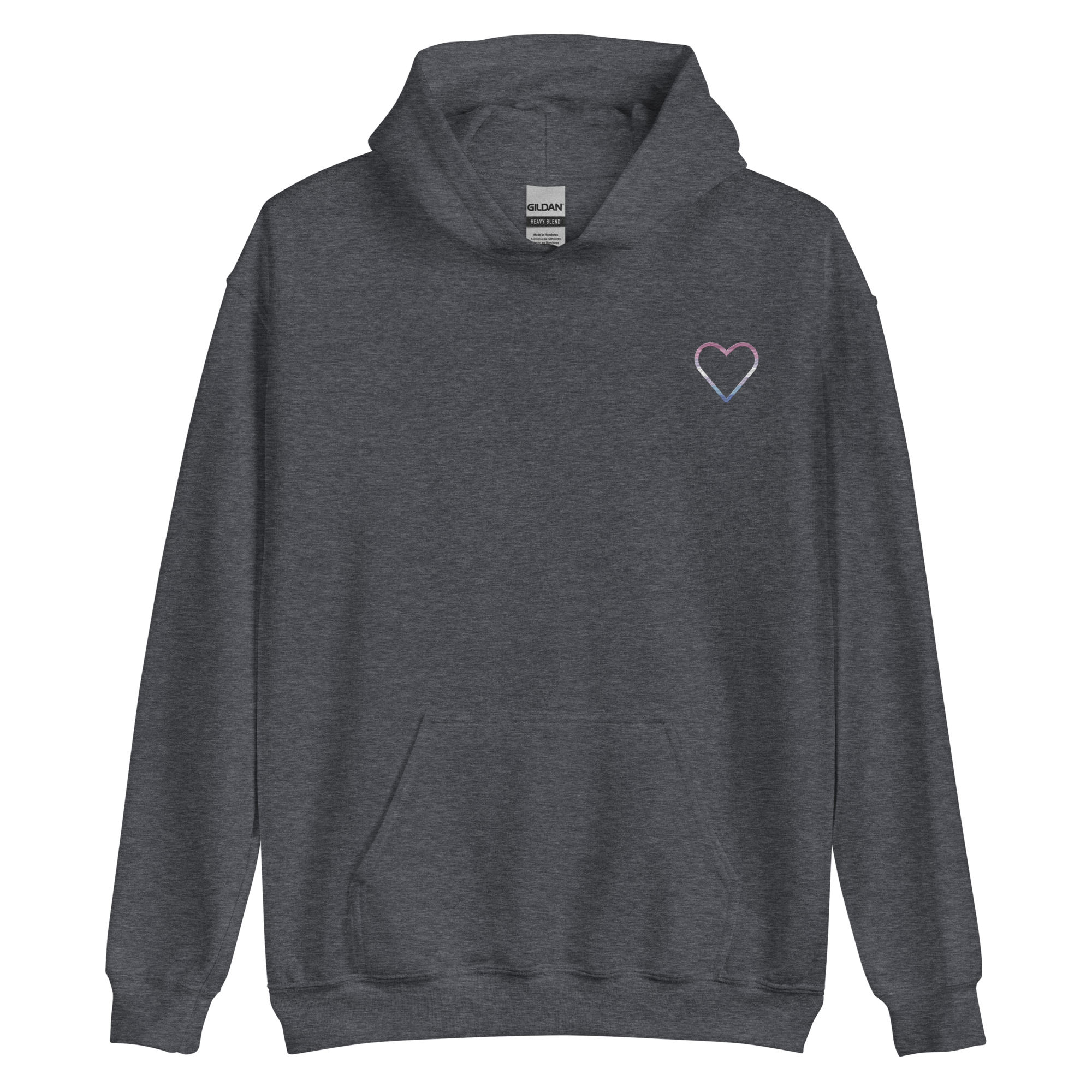 Bigender Heart Hoodie: Embroidered Pride Sweatshirt