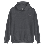 Bigender Heart Hoodie: Embroidered Pride Sweatshirt