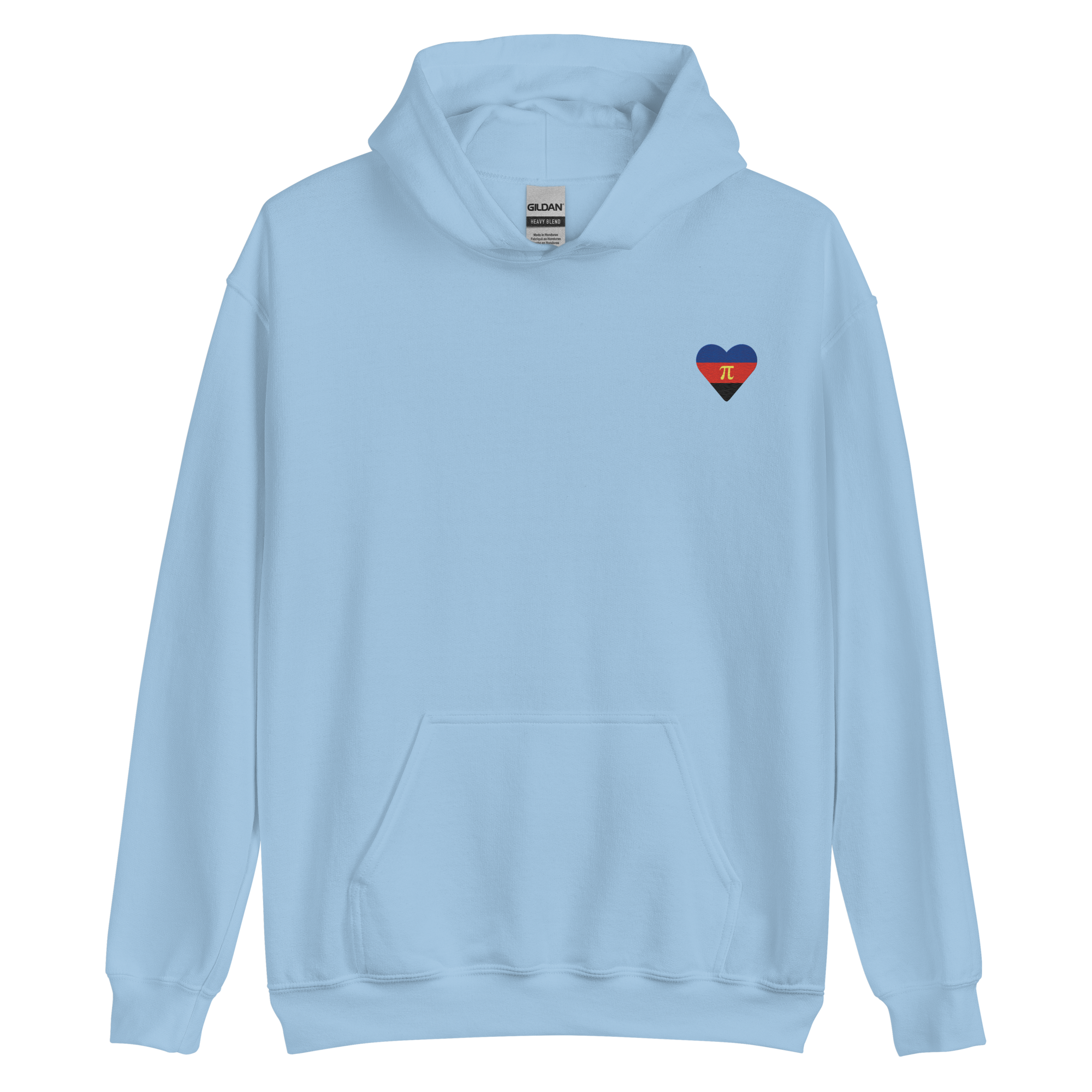 Polyamory Flag Embroidered Heart Hoodie: Celebratory LGBTQ+ Pride Design