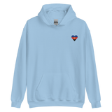 Polyamory Flag Embroidered Heart Hoodie: Celebratory LGBTQ+ Pride Design