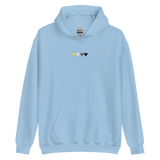 Embroidered Nonbinary Hoodie: Pride Flag Horizontal Heart Design