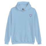 Bisexual Heart Hoodie: Embroidered Pride Sweatshirt