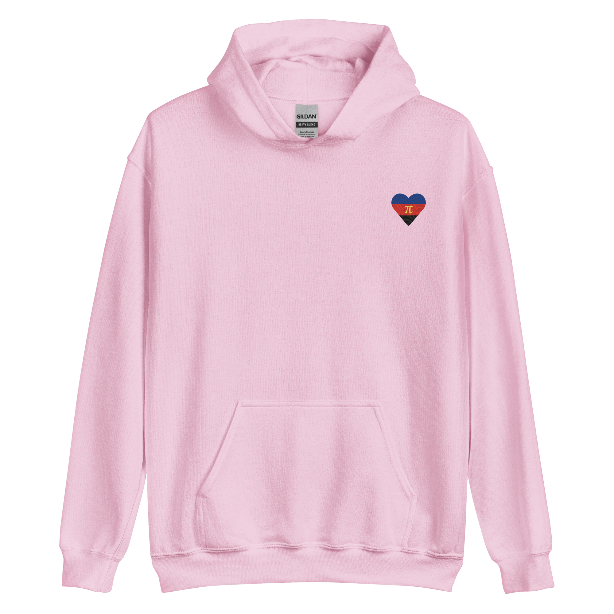 Polyamory Flag Embroidered Heart Hoodie: Celebratory LGBTQ+ Pride Design