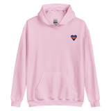 Polyamory Flag Embroidered Heart Hoodie: Celebratory LGBTQ+ Pride Design