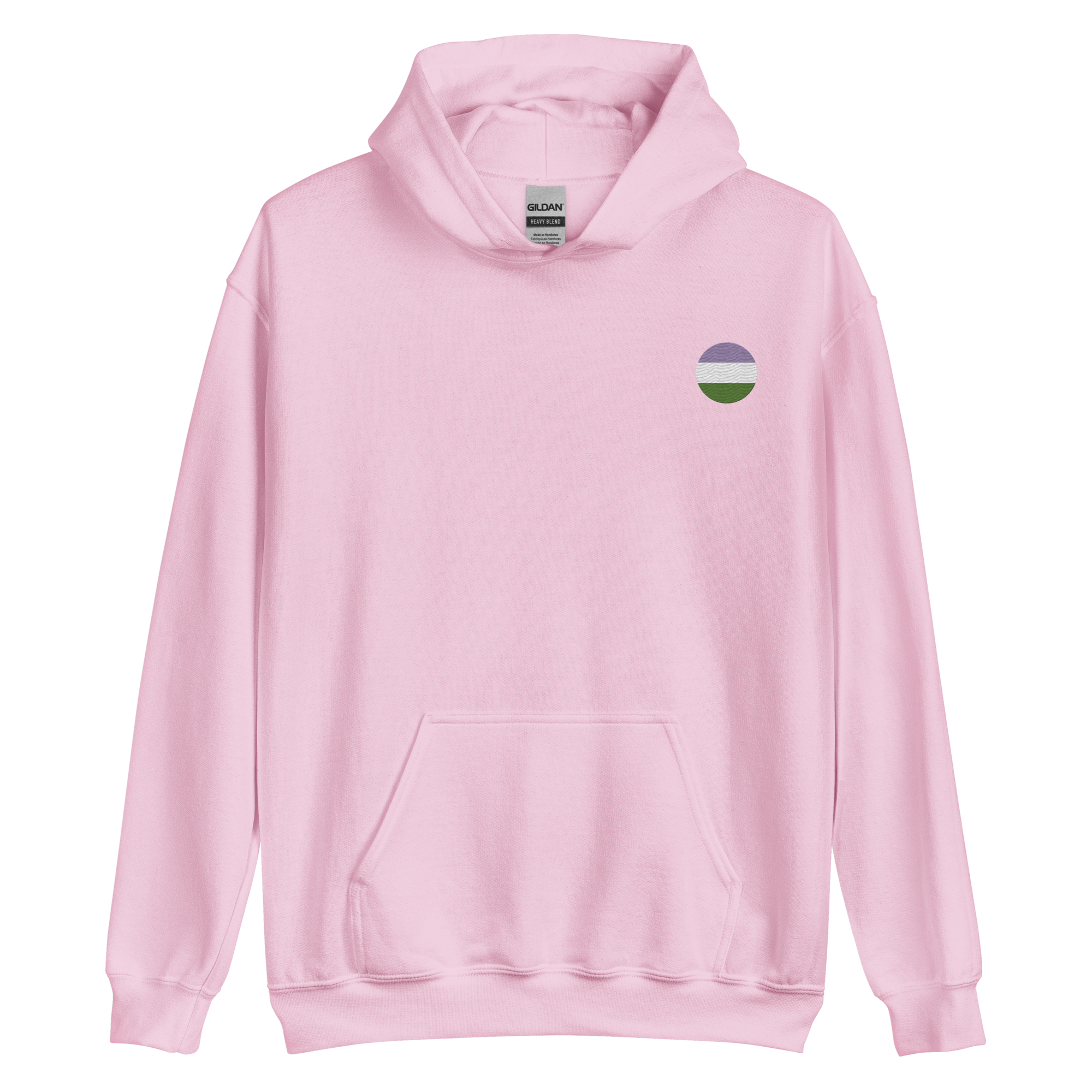 Genderqueer Flag Embroidered Circle Hoodie: Celebratory LGBTQ+ Pride Design