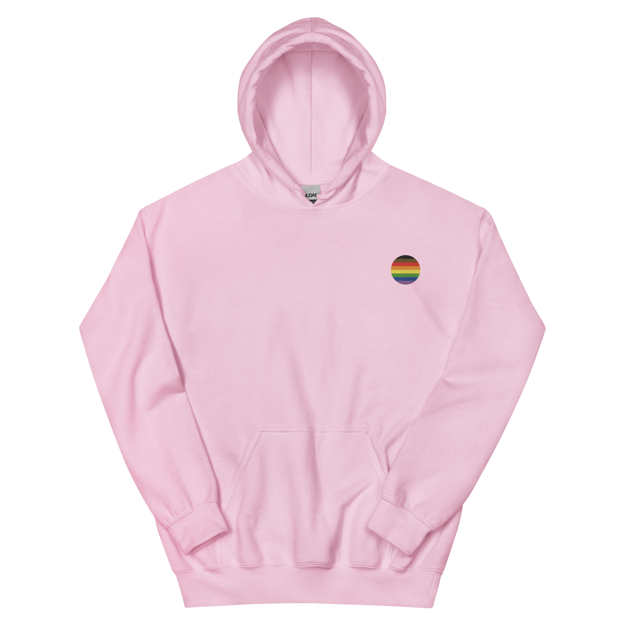 Philly Pride Flag Embroidered Circle Hoodie: Celebratory LGBTQ+ Pride Design