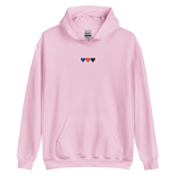 Embroidered Polyamory Hoodie: Pride Flag Horizontal Heart Design